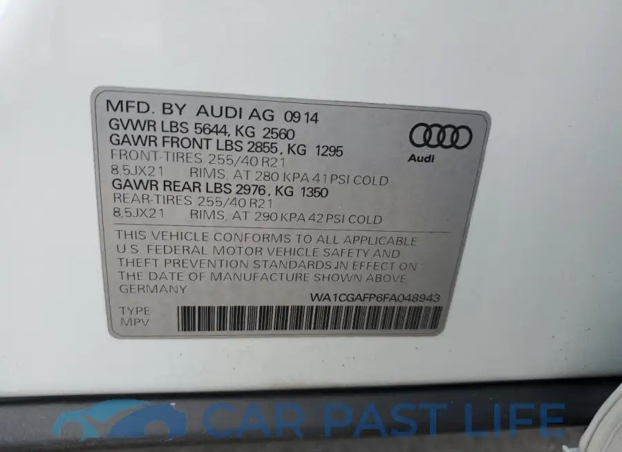 WA1CGAFP6FA048943# 13