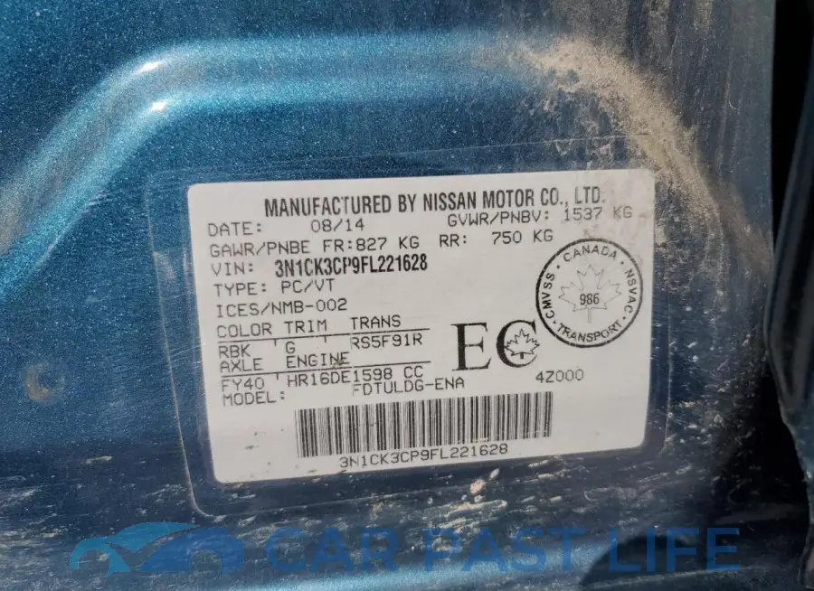 3N1CK3CP9FL221628# 12