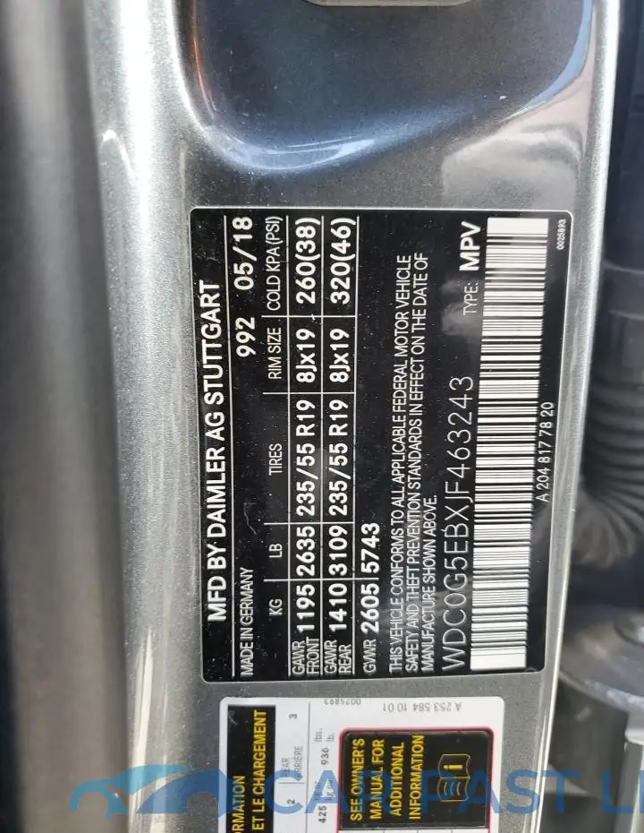 WDC0G5EBXJF463243# 13