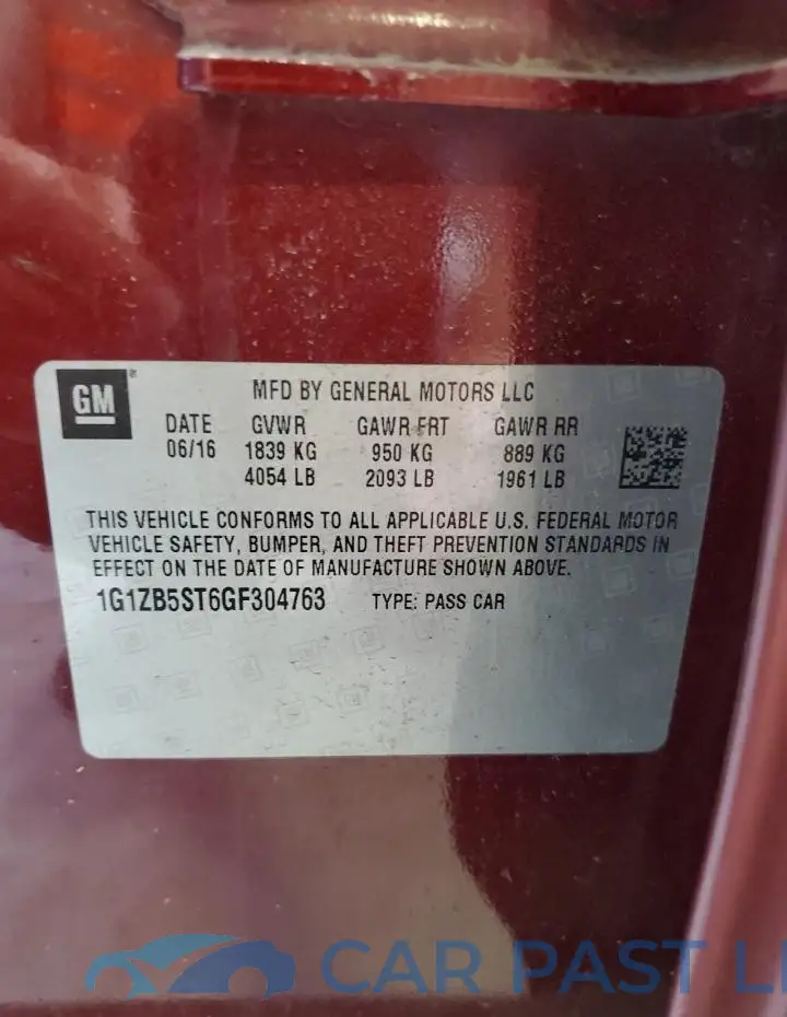 1G1ZB5ST6GF304763# 13