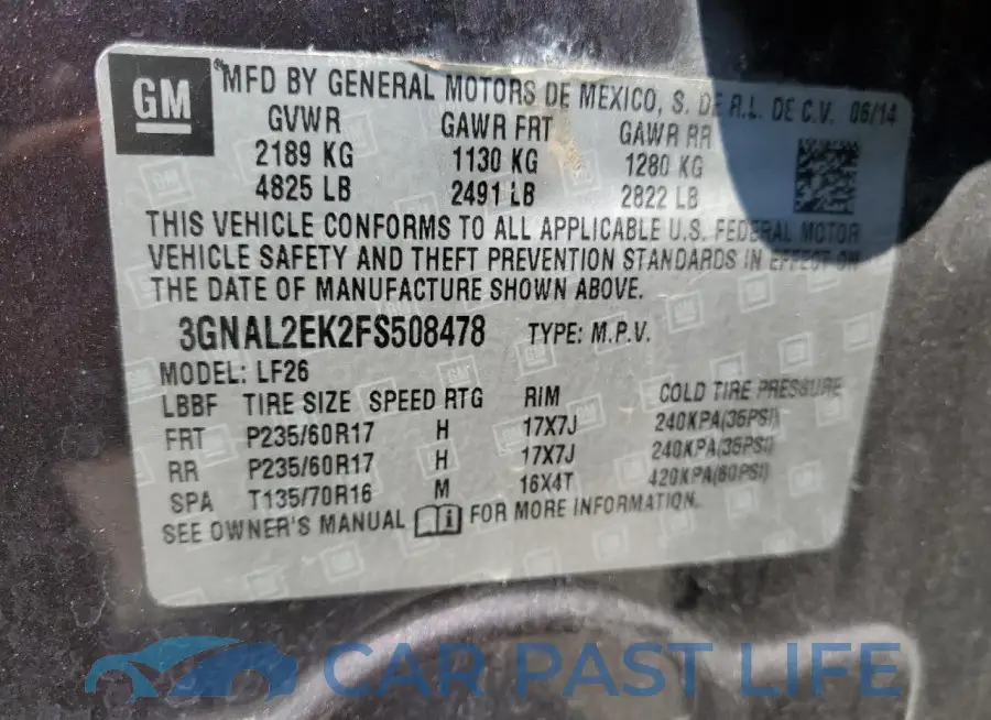 3GNAL2EK2FS508478# 13