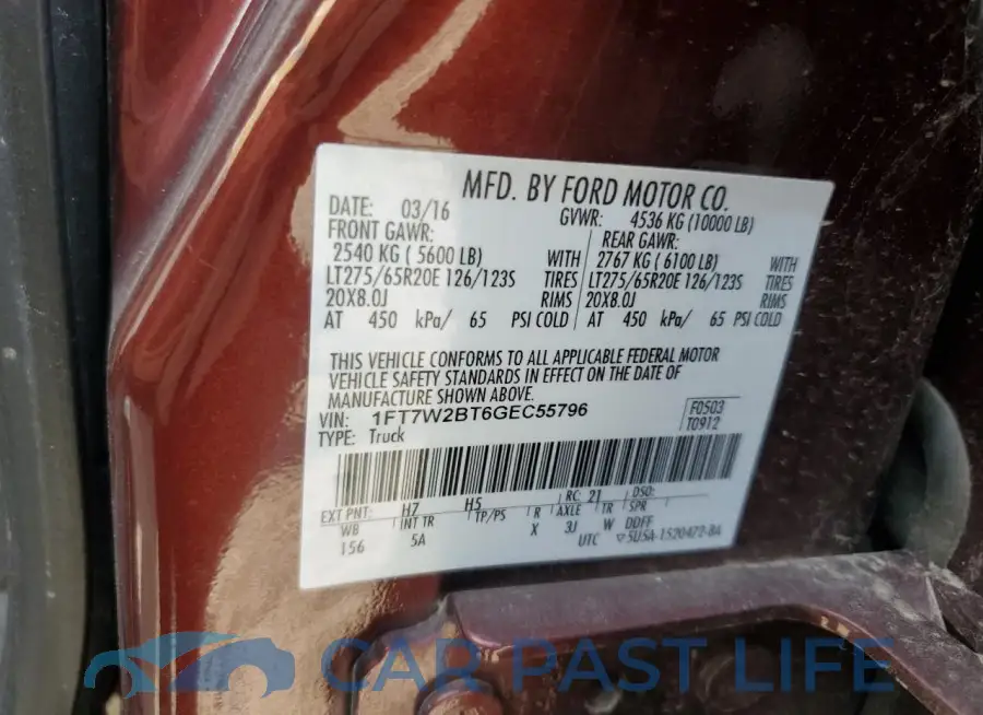 1FT7W2BT6GEC55796# 12