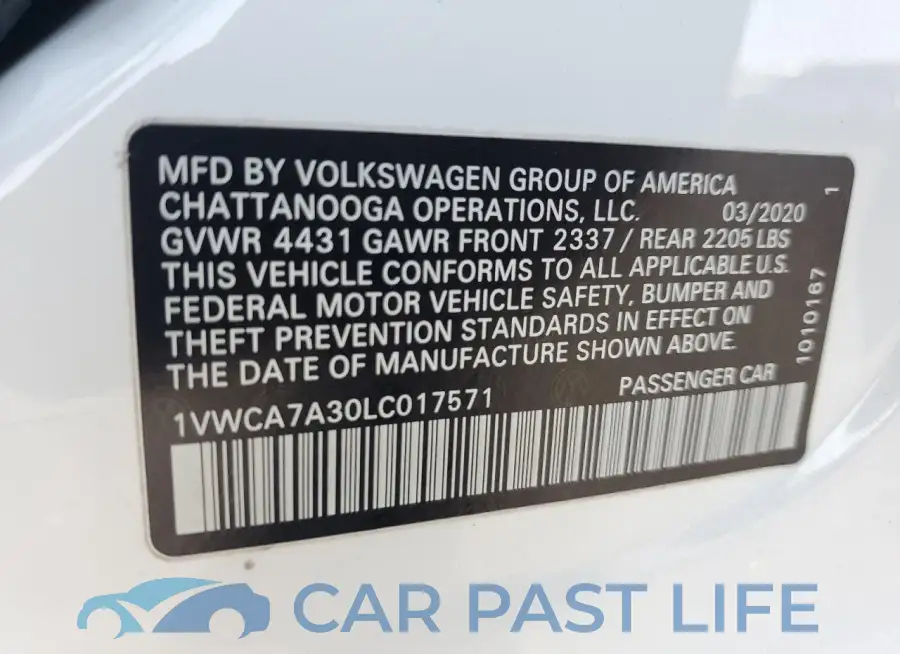 1VWCA7A30LC017571# 13