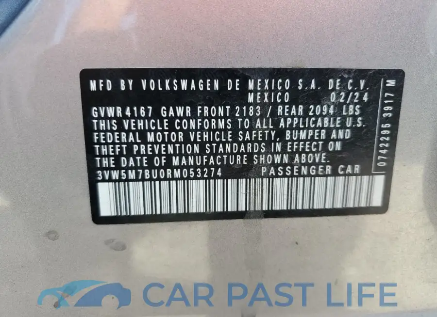 3VW5M7BU0RM053274# 12