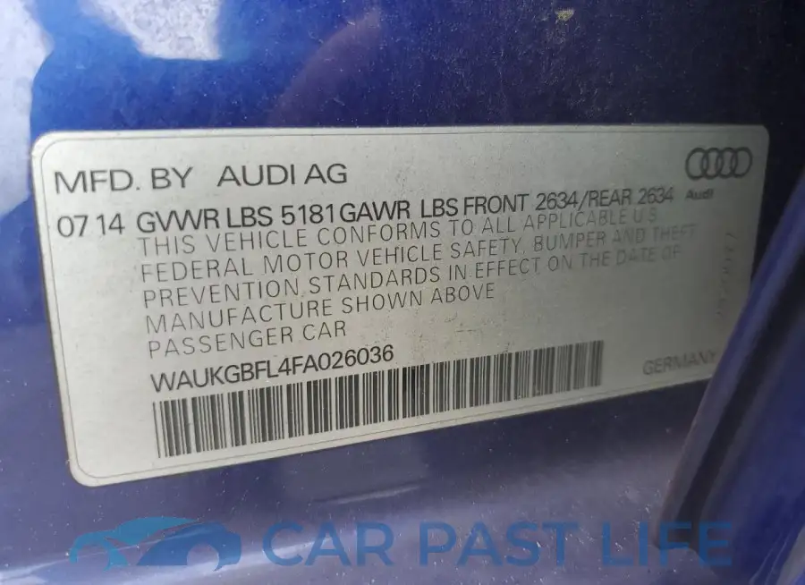 WAUKGBFL4FA026036# 12