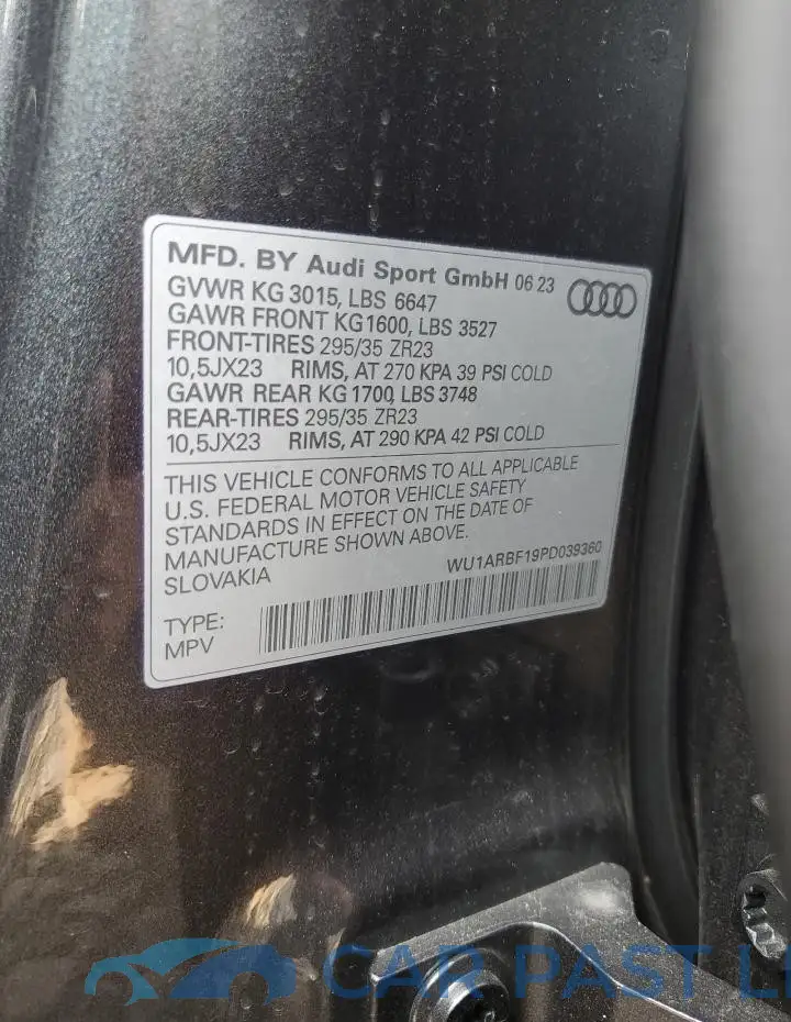 WU1ARBF19PD039360# 13