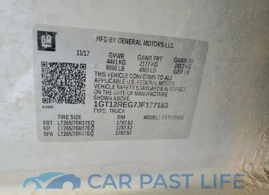 1GT12REG7JF177183# 12