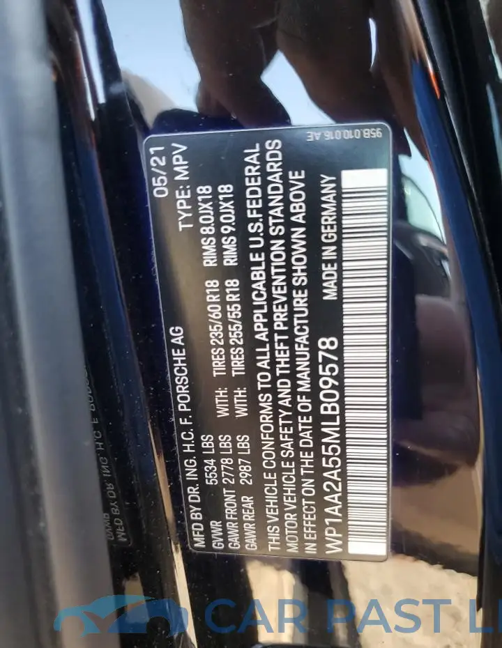 WP1AA2A55MLB09578# 13