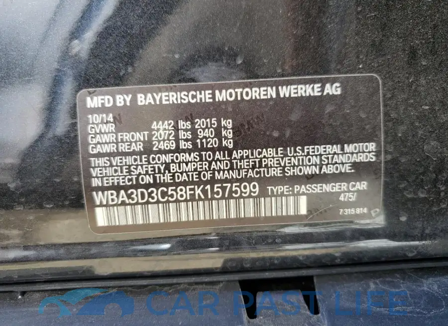 WBA3D3C58FK157599# 13