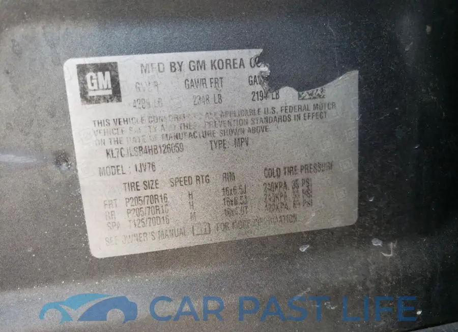 KL7CJLSB4HB126059# 13