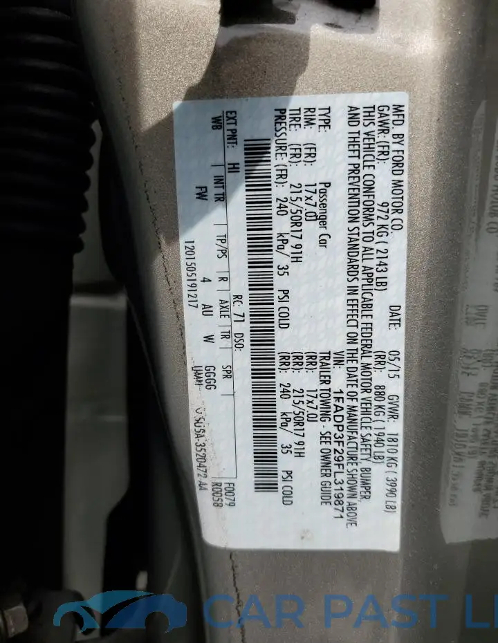1FADP3F29FL319871# 12