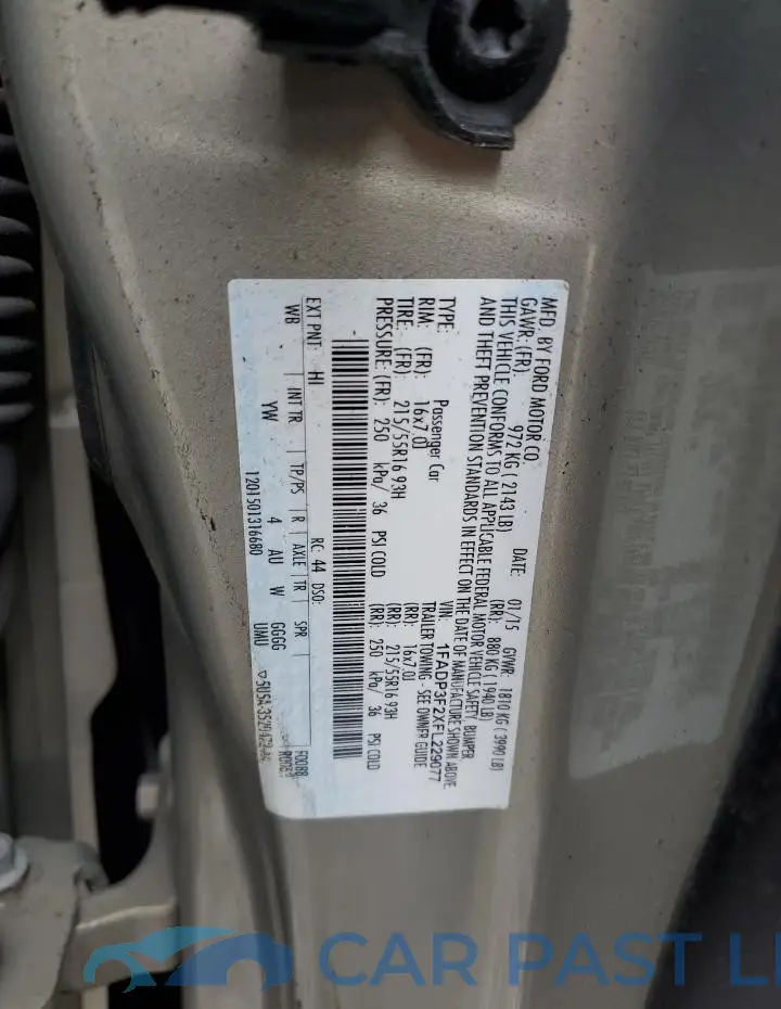 1FADP3F2XFL229077# 12