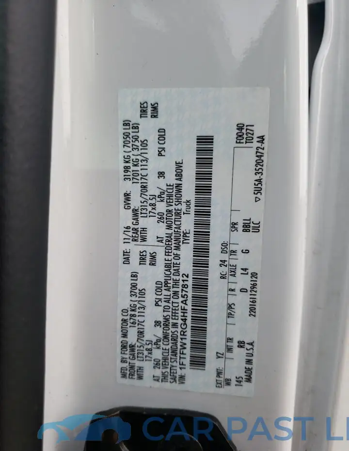 1FTFW1RG4HFA57812# 12