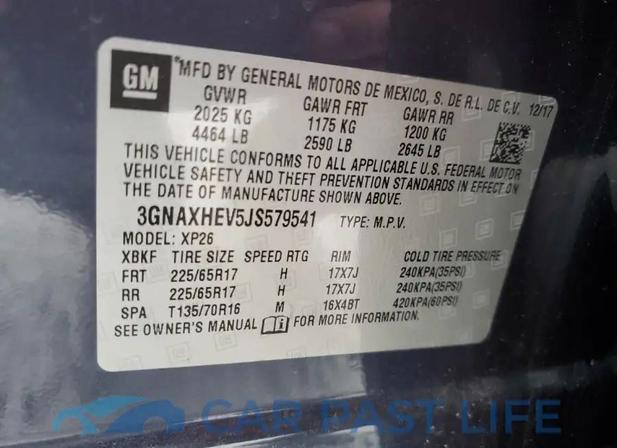 3GNAXHEV5JS579541# 14