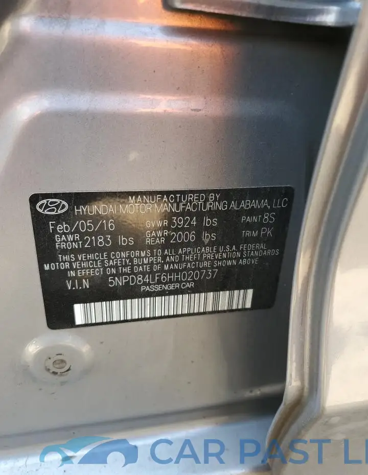 5NPD84LF6HH020737# 12