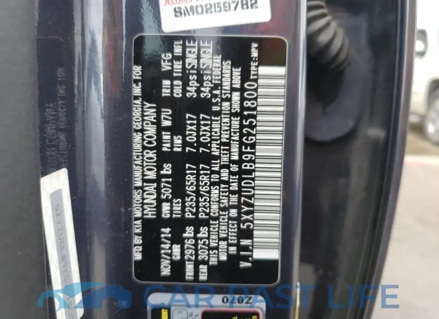5XYZUDLB9FG251800# 13
