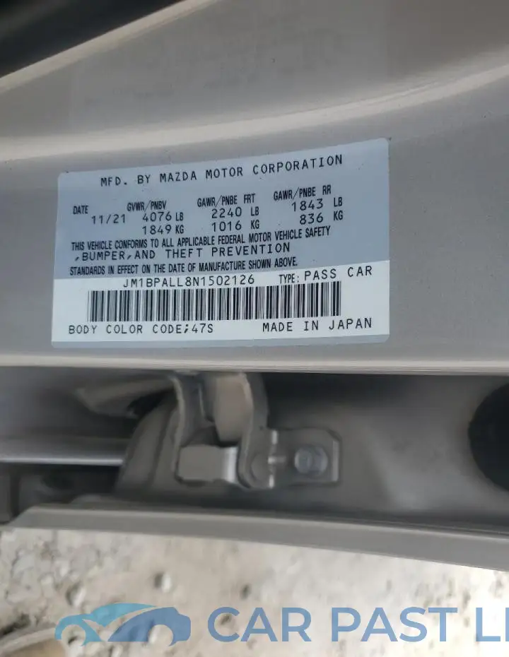 JM1BPALL8N1502126# 12