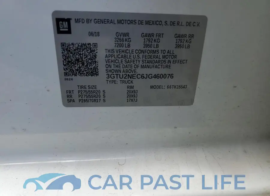 3GTU2NEC6JG460076# 12