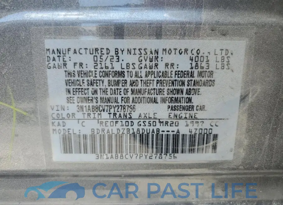 3N1AB8CV7PY278756# 12