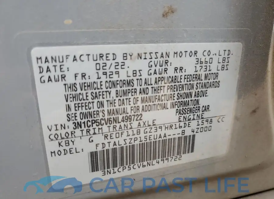 3N1CP5CV6NL499722# 13