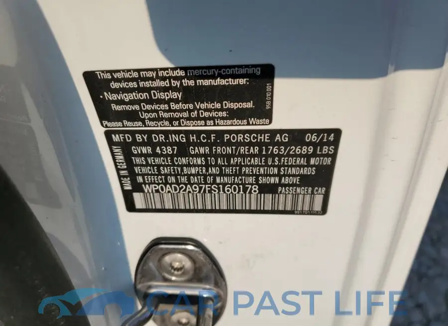 WP0AD2A97FS160178# 13