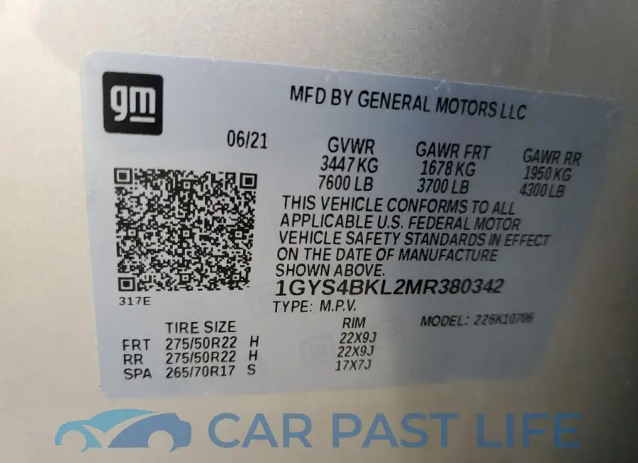 1GYS4BKL2MR380342# 13