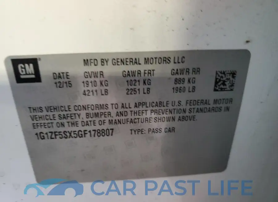 1G1ZF5SX5GF178807# 12