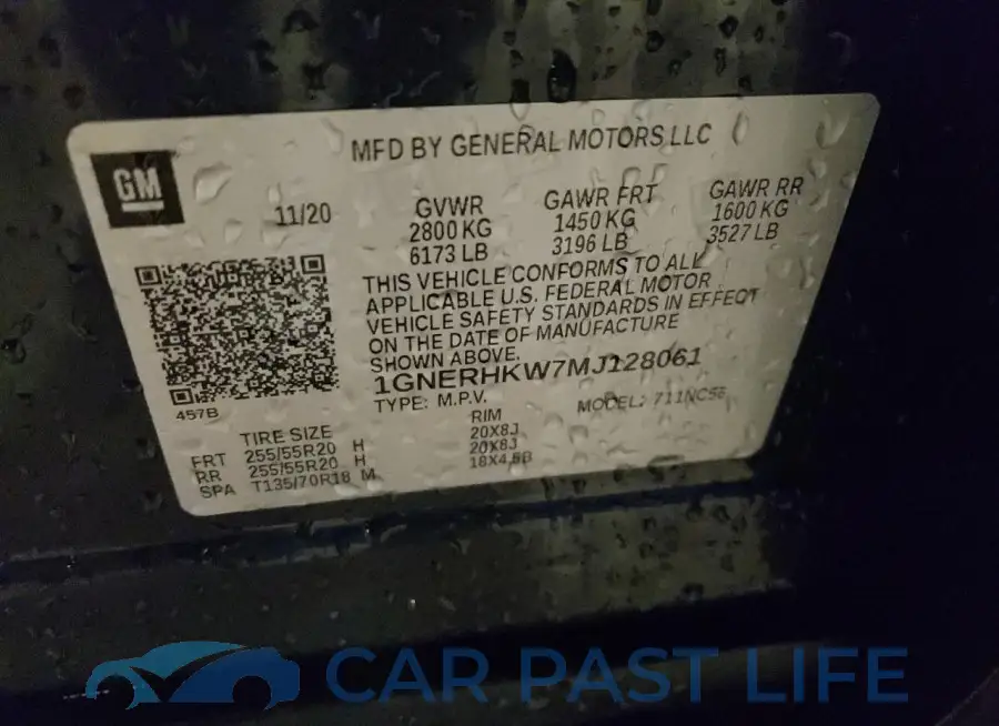 1GNERHKW7MJ128061# 12