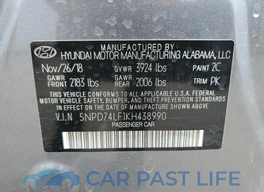 5NPD74LF1KH438990# 12