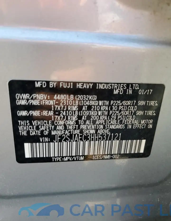 JF2SJAEC3HH537121# 13