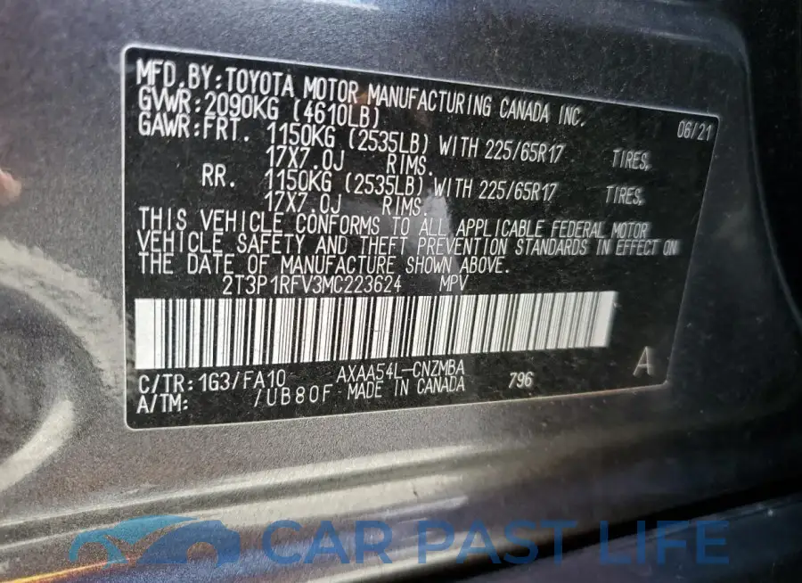 2T3P1RFV3MC223624# 12