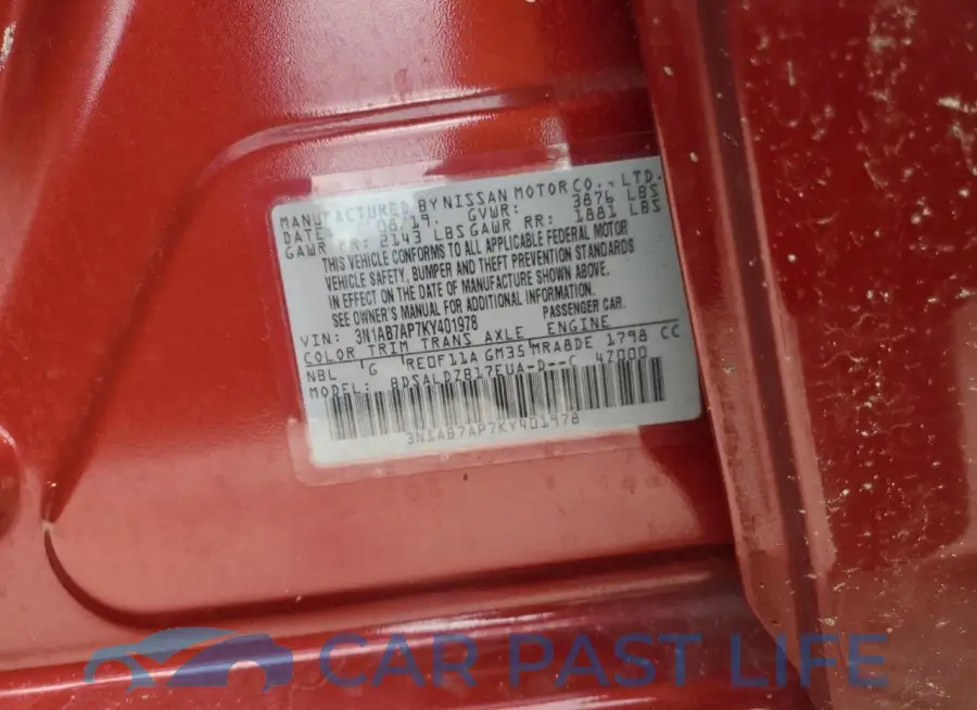 3N1AB7AP7KY401978# 12