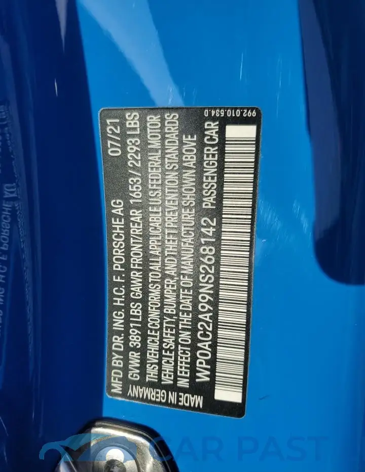 WP0AC2A99NS268142# 12