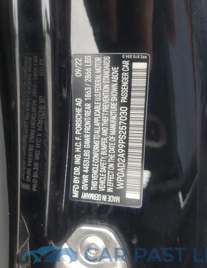 WP0AD2A99PS257030# 12