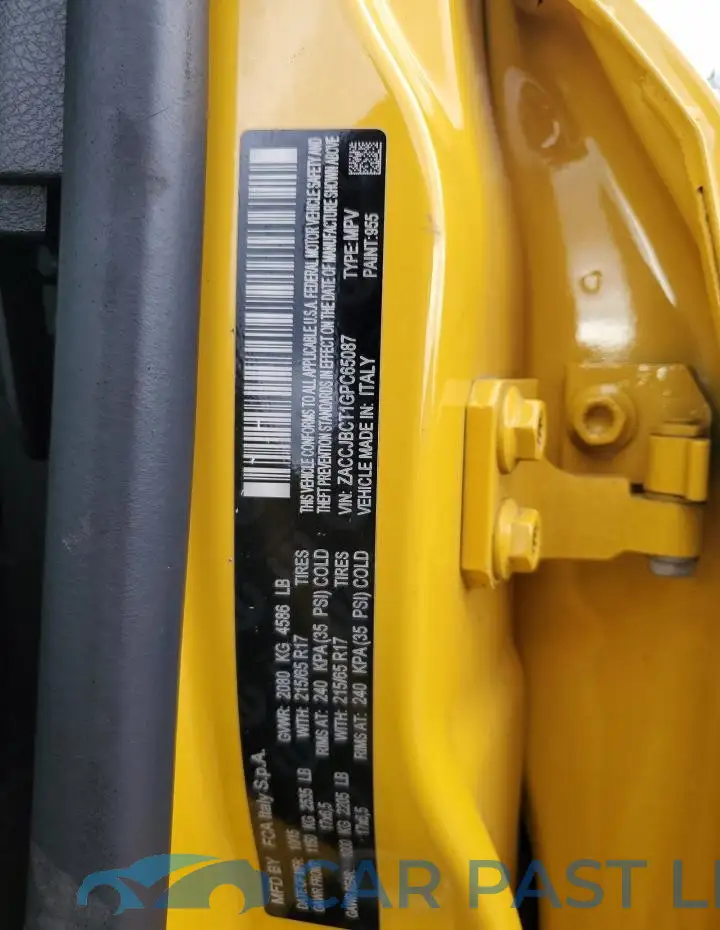 ZACCJBCT1GPC65087# 14