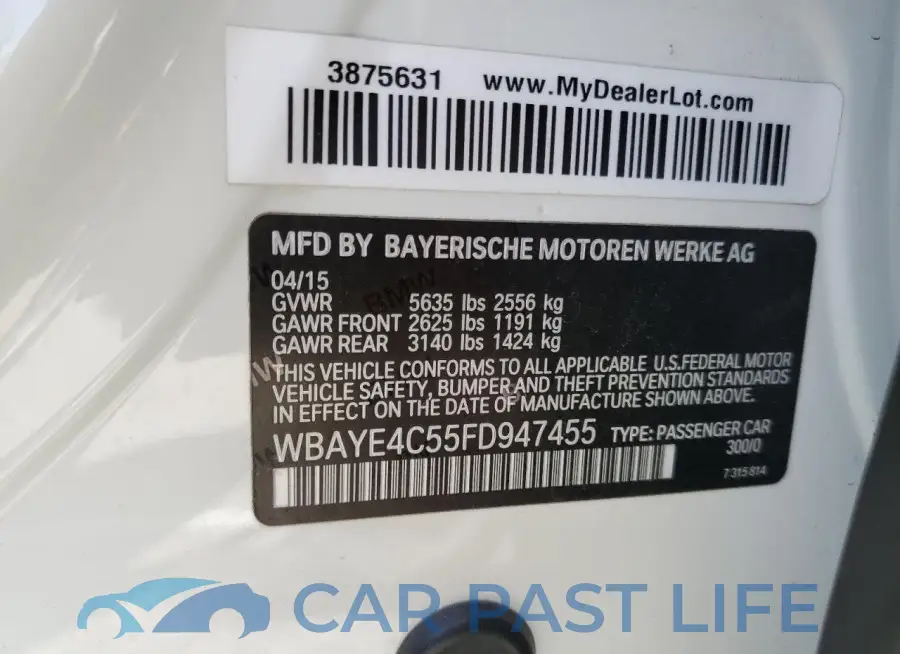 WBAYE4C55FD947455# 12