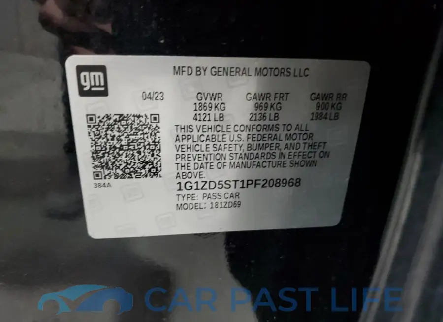 1G1ZD5ST1PF208968# 12
