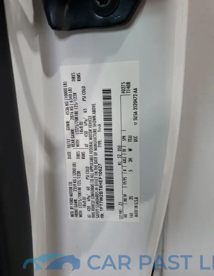 1FT7W2BT8HEF10627# 12