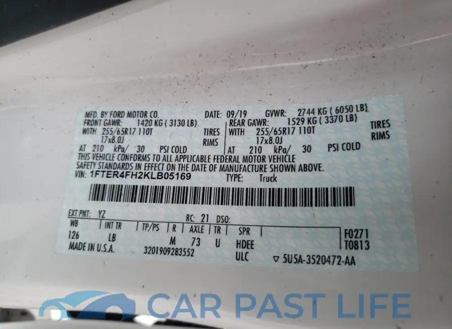 1FTER4FH2KLB05169# 13