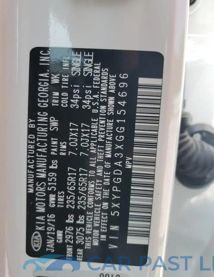 5XYPGDA3XGG154696# 13