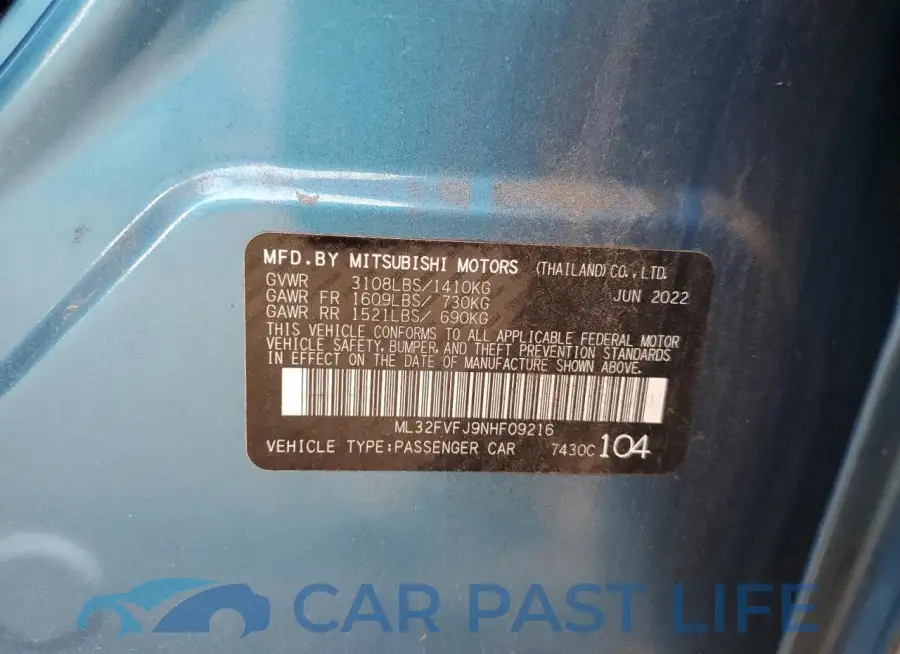 ML32FVFJ9NHF09216# 12