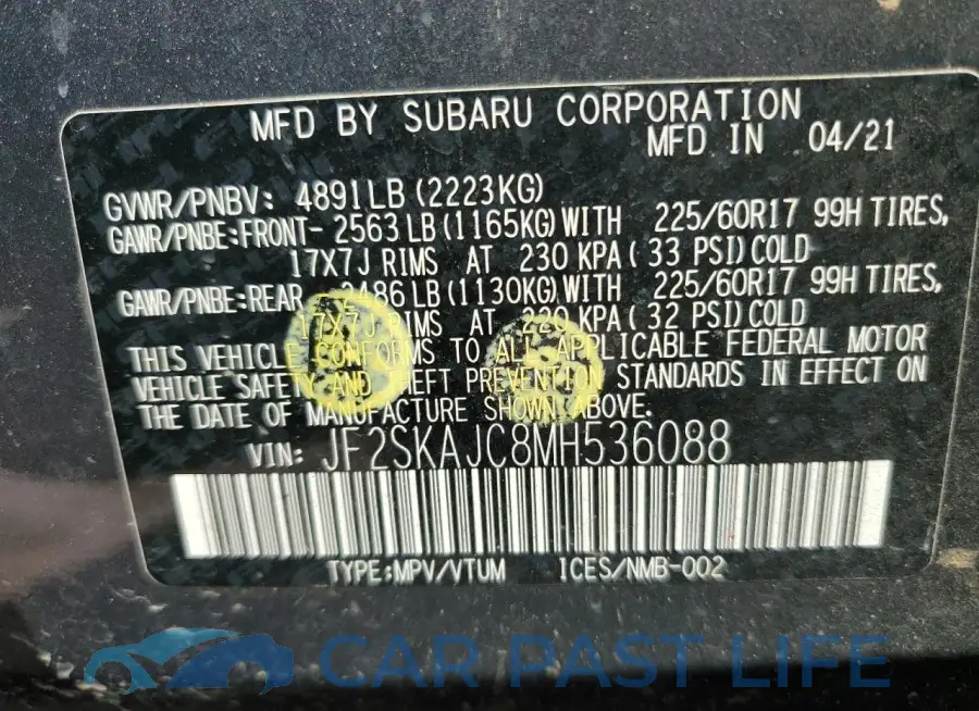 JF2SKAJC8MH536088# 13