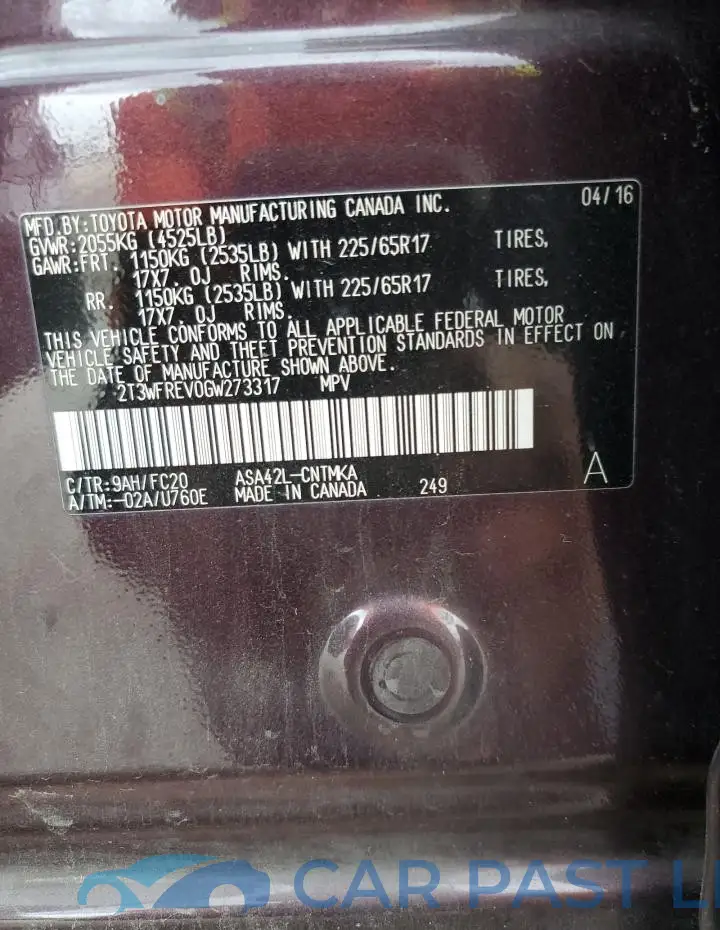 2T3WFREV0GW273317# 12