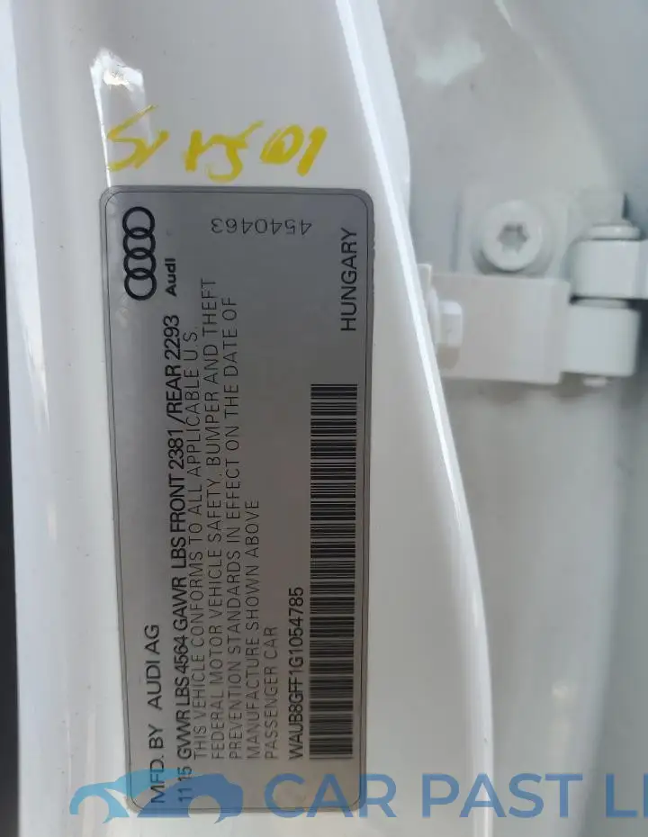 WAUB8GFF1G1054785# 12