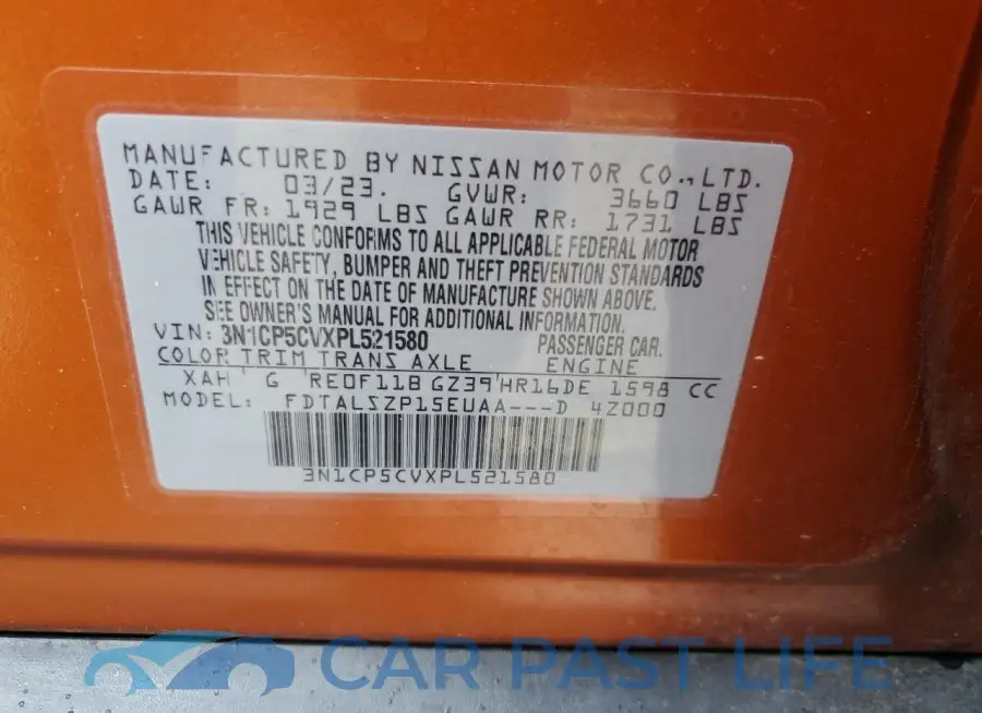 3N1CP5CVXPL521580# 12