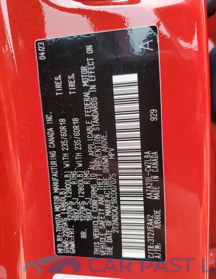 2T2ADCAZ1RC007075# 14
