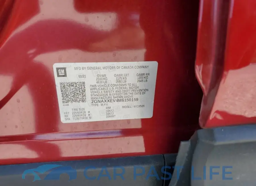 2GNAXXEV4M6150159# 13