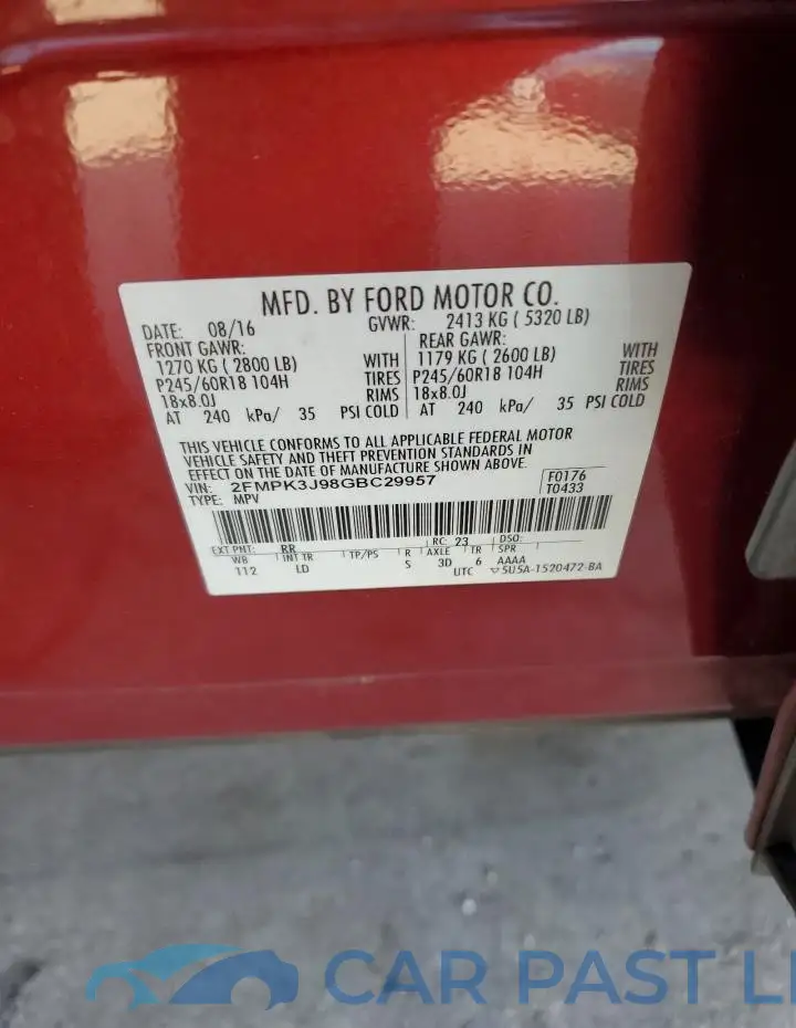 2FMPK3J98GBC29957# 13