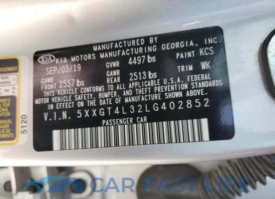 5XXGT4L32LG402852# 12