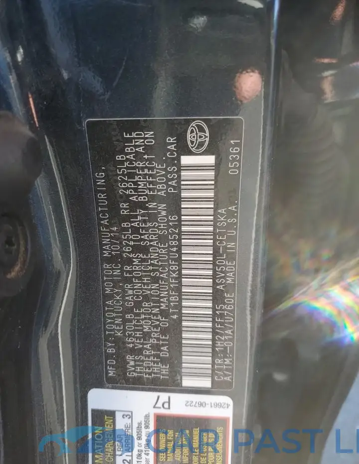 4T1BF1FK8FU485216# 13